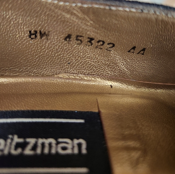 Vtg 80s Stuart Weitzman Black Suede Bubble Stacked Heels size 8AA (narrow) - Picture 5 of 11